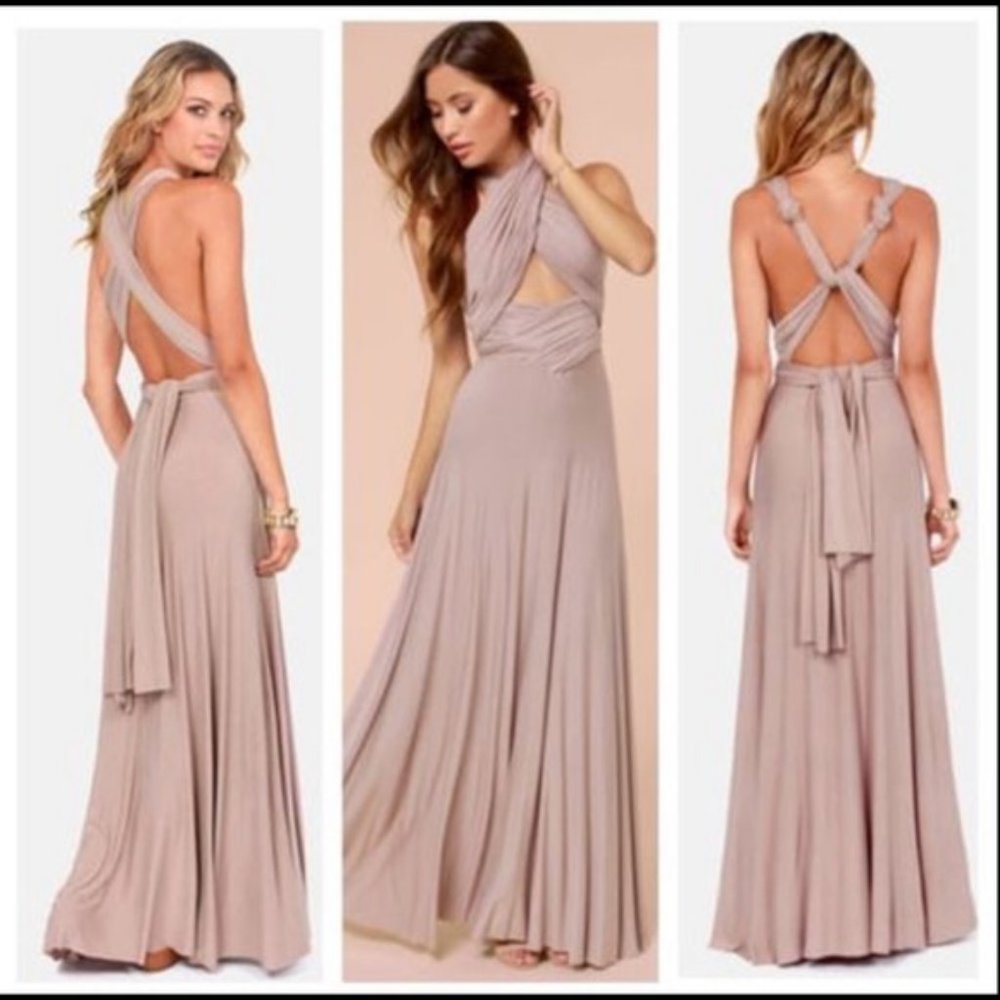 Lulu's Tricks of the Trade Gold Maxi Dress
